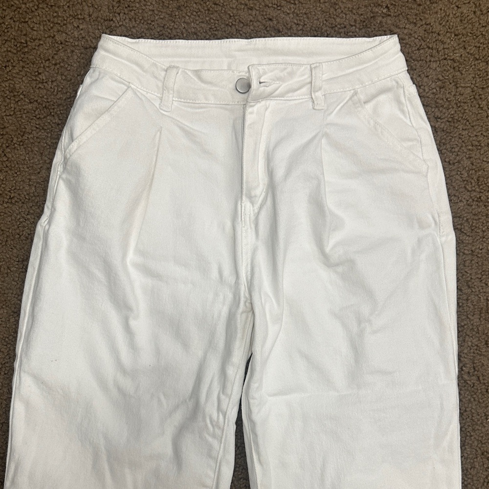White High-Waisted Pants